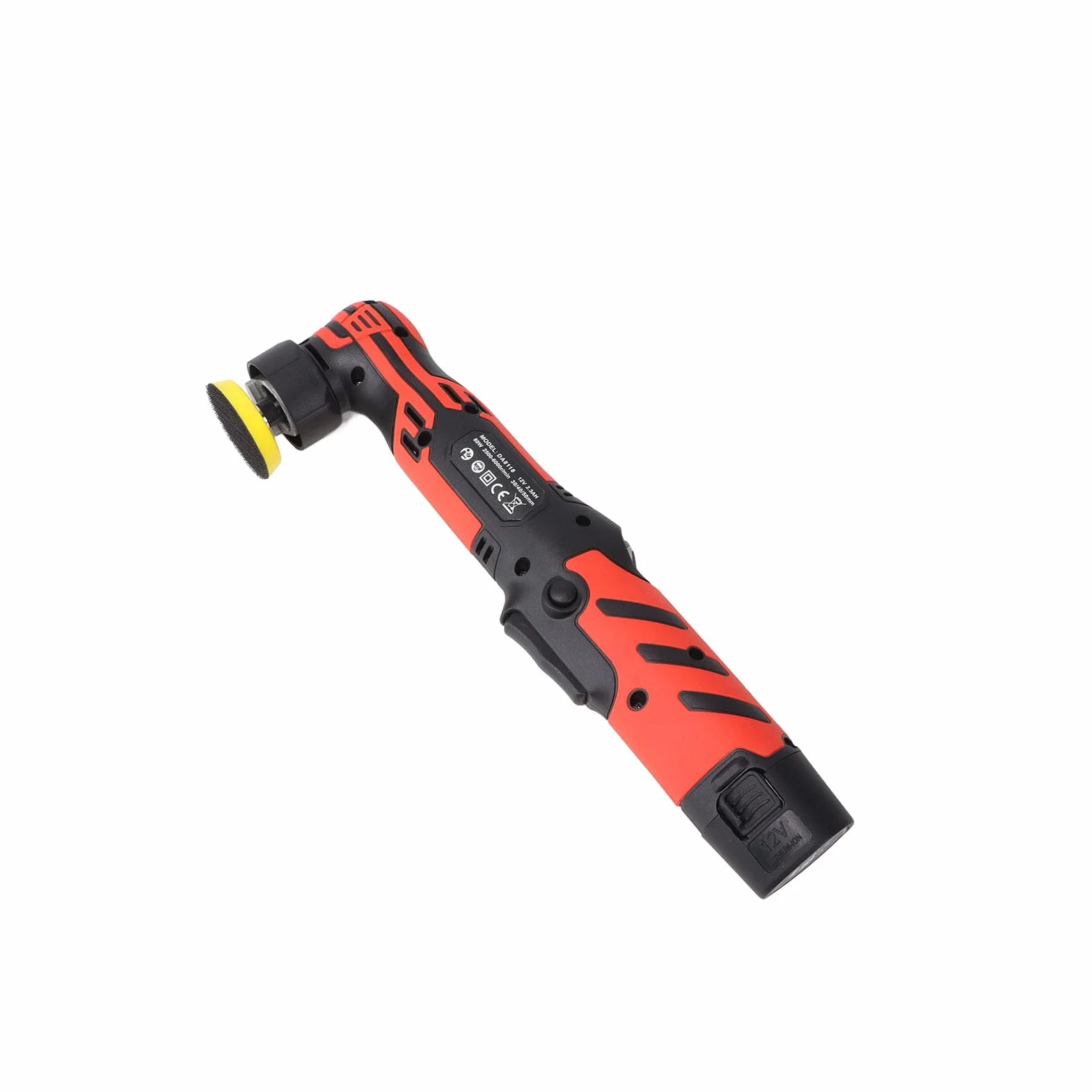 Mini polerka 12 V zestaw polerek akumulatorowych – 6-biegowa prędkość, 5 mm i 12 mm mimośrodowa, silnik bezszczotkowy, 2 x akumulator 2000 mAh, system szybkiej wymiany do pielęgnacji pojazdu